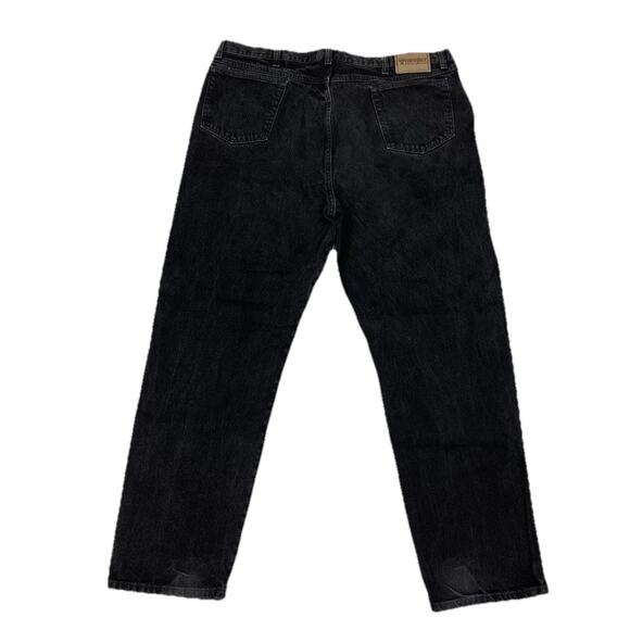 Vintage Wrangler Jeans Black Denim Straight Leg 42x32 Made in Mexico - Picture 1 of 11